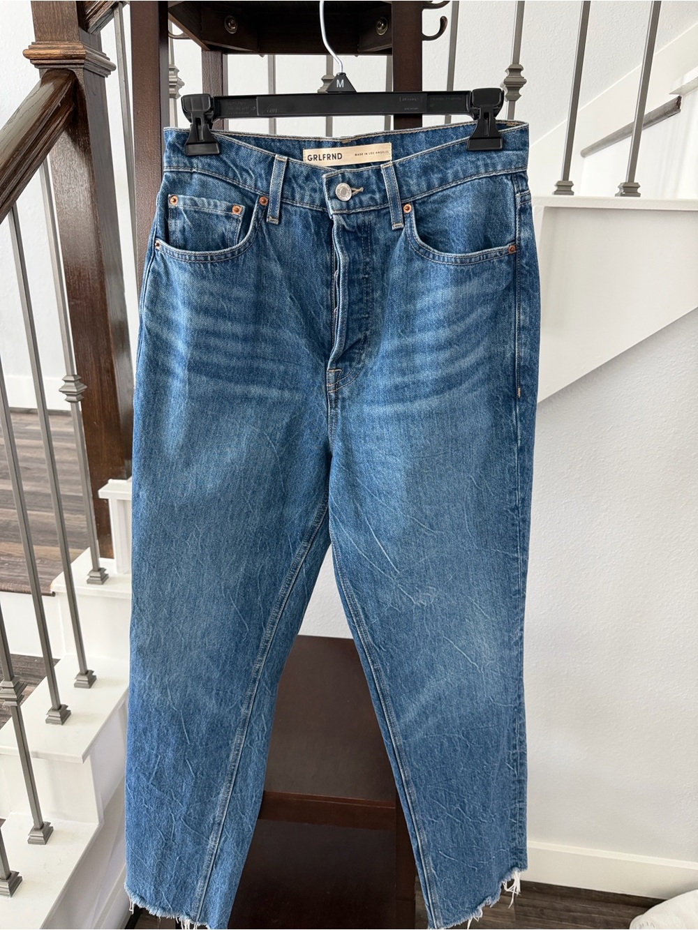 GRLFRND  Cassidy Mid Rise Straight-Leg Jeans